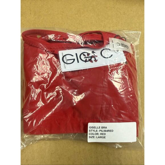 New Gigi C Giselle Sports Bra Crop Top Red L - Picture 3 of 4